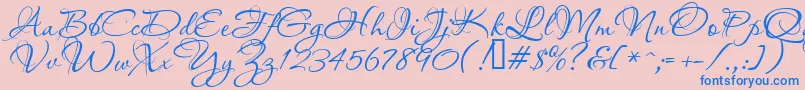 Aquarelle-Schriftart – Blaue Schriften auf rosa Hintergrund