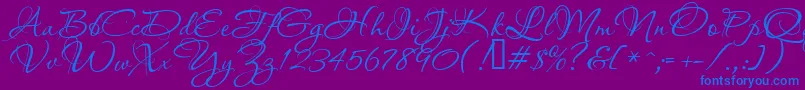 Шрифт Aquarelle – синие шрифты на фиолетовом фоне