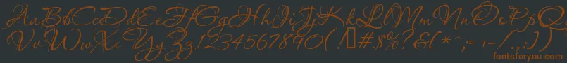 Aquarelle-fontti – ruskeat fontit mustalla taustalla
