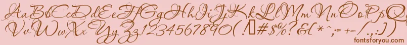 Aquarelle-fontti – ruskeat fontit vaaleanpunaisella taustalla