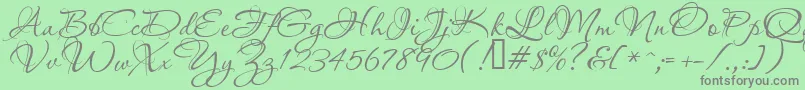 Aquarelle Font – Gray Fonts on Green Background