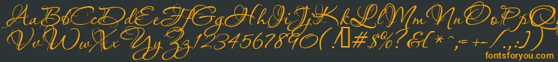Шрифт Aquarelle – оранжевые шрифты на чёрном фоне