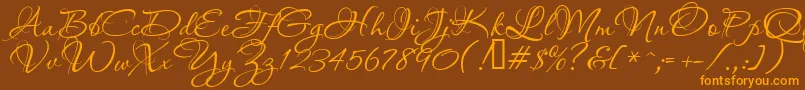 Aquarelle Font – Orange Fonts on Brown Background