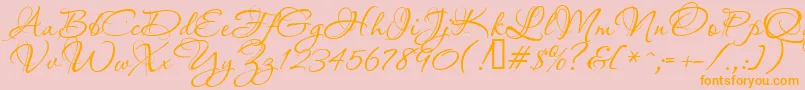 Шрифт Aquarelle – оранжевые шрифты на розовом фоне