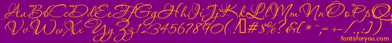 Aquarelle Font – Orange Fonts on Purple Background