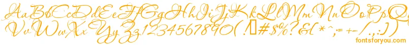 Шрифт Aquarelle – оранжевые шрифты на белом фоне