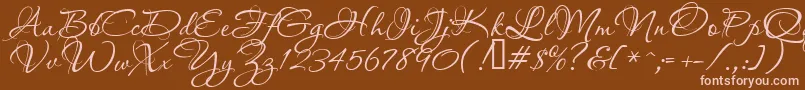 Aquarelle-fontti – vaaleanpunaiset fontit ruskealla taustalla