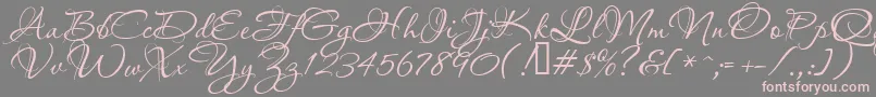 フォントAquarelle – 灰色の背景にピンクのフォント