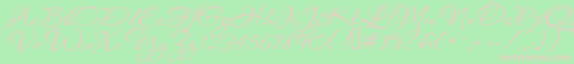 Aquarelle Font – Pink Fonts on Green Background