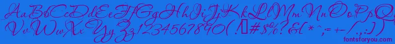 Шрифт Aquarelle – фиолетовые шрифты на синем фоне