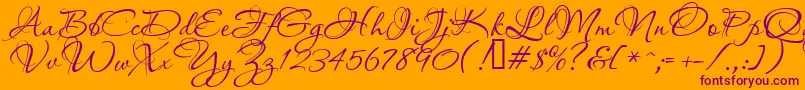 Шрифт Aquarelle – фиолетовые шрифты на оранжевом фоне