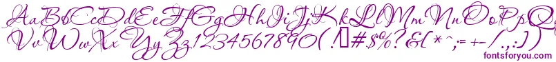 Aquarelle-fontti – violetit fontit valkoisella taustalla