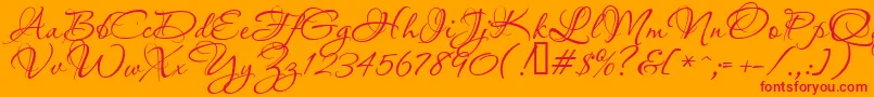 Aquarelle Font – Red Fonts on Orange Background