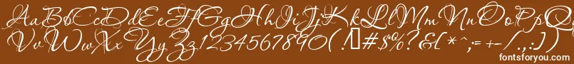 Aquarelle-fontti – valkoiset fontit ruskealla taustalla