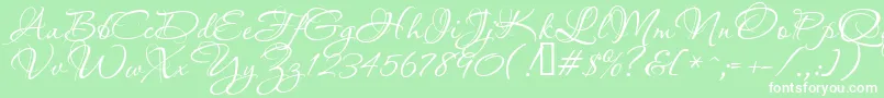 Шрифт Aquarelle – белые шрифты на зелёном фоне