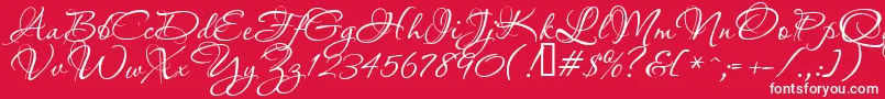Aquarelle-fontti – valkoiset fontit punaisella taustalla