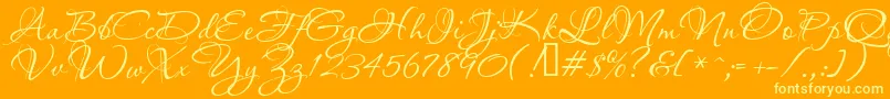 Aquarelle Font – Yellow Fonts on Orange Background