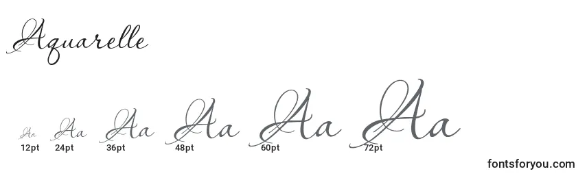 Размеры шрифта Aquarelle