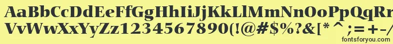 Czcionka CarminaBlackBt – czarne czcionki na żółtym tle