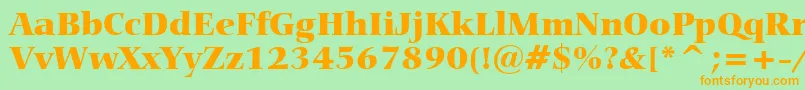 CarminaBlackBt Font – Orange Fonts on Green Background