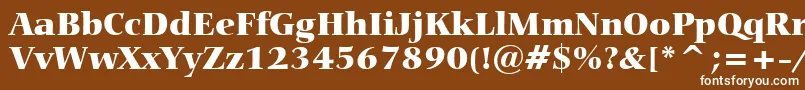 Czcionka CarminaBlackBt – białe czcionki na brązowym tle