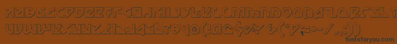 フォントNostroo – 黒い文字が茶色の背景にあります