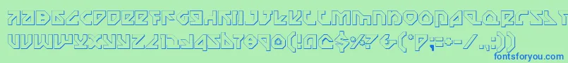 フォントNostroo – 青い文字は緑の背景です。