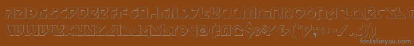 Nostroo-fontti – harmaat kirjasimet ruskealla taustalla