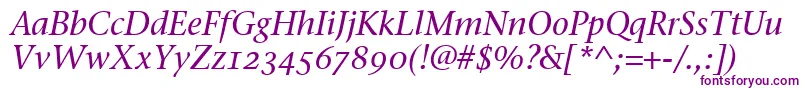 StoneSerifOsItcTtMediumita Font – Purple Fonts on White Background