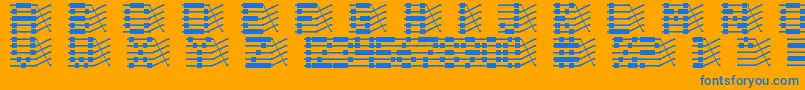 Chloriin Font – Blue Fonts on Orange Background