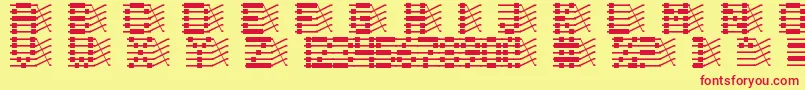 フォントChloriin – 赤い文字の黄色い背景