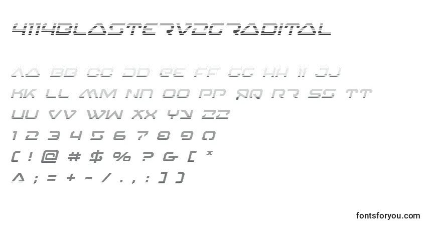 A fonte 4114blasterv2gradital – alfabeto, números, caracteres especiais