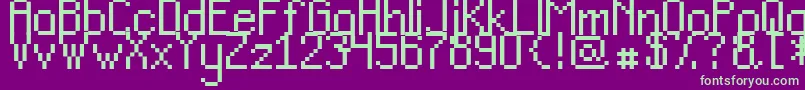 TeachersPetSansSerif Font – Green Fonts on Purple Background
