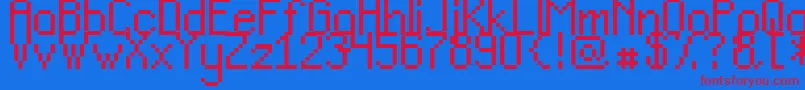 フォントTeachersPetSansSerif – 赤い文字の青い背景