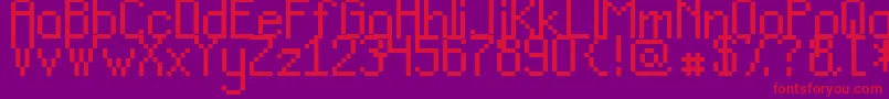 フォントTeachersPetSansSerif – 紫の背景に赤い文字