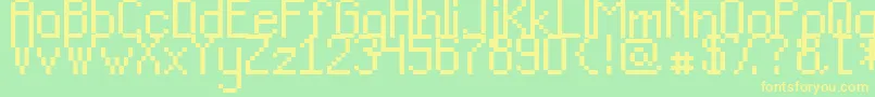 TeachersPetSansSerif Font – Yellow Fonts on Green Background