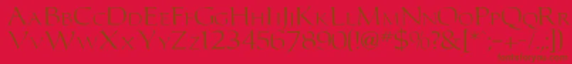 フォントCarltonn – 赤い背景に茶色の文字