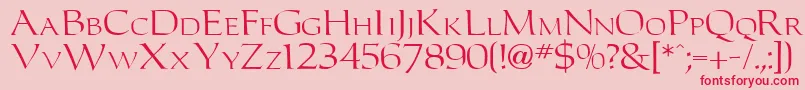 フォントCarltonn – ピンクの背景に赤い文字