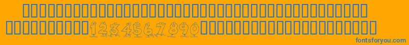 KrToonNumbers-Schriftart – Blaue Schriften auf orangefarbenem Hintergrund