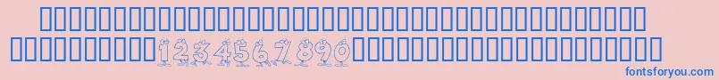 KrToonNumbers Font – Blue Fonts on Pink Background
