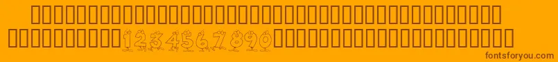 KrToonNumbers Font – Brown Fonts on Orange Background