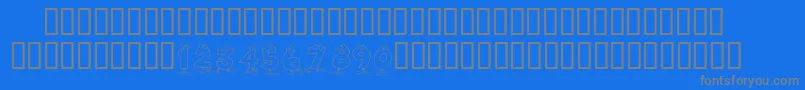 KrToonNumbers Font – Gray Fonts on Blue Background