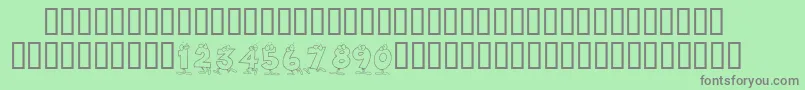 KrToonNumbers Font – Gray Fonts on Green Background