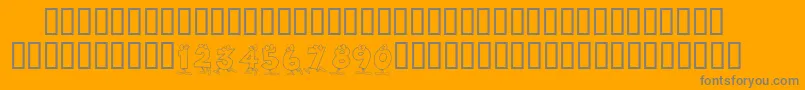 KrToonNumbers Font – Gray Fonts on Orange Background