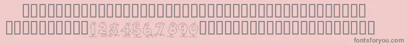 KrToonNumbers-Schriftart – Graue Schriften auf rosa Hintergrund