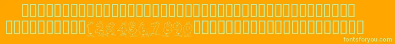KrToonNumbers Font – Green Fonts on Orange Background