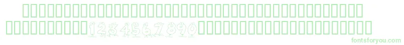 KrToonNumbers Font – Green Fonts on White Background