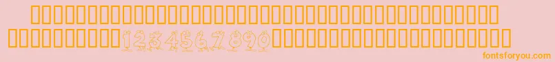 KrToonNumbers Font – Orange Fonts on Pink Background