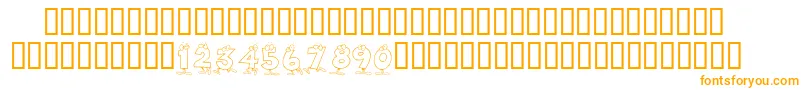 KrToonNumbers Font – Orange Fonts on White Background