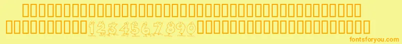 Fonte KrToonNumbers – fontes laranjas em um fundo amarelo